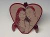 photo laser engraved acrylic heart shape