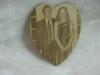 photo laser engraved heart shaped red alder magnet