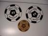 custom soccer leather coaster and vinyl decal