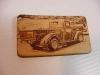 laser photo engraved leather keychain - hot rod