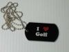 i love golf dog tag
