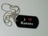 i love karate dog tag