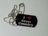 i love cross country dog tag