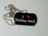 i love volleyball dog tag