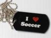 i love soccer dog tag