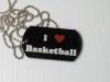 i love basketball dog tag