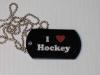 i love hockey dog tag