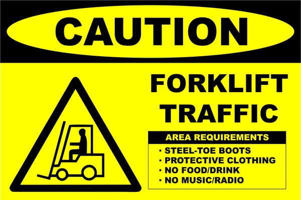 CAUTION FORKLIFT TRAFFIC, 4x6 - Click Image to Close