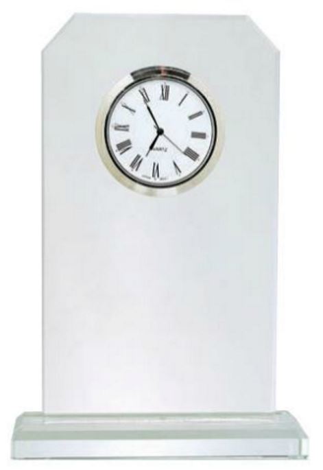 Glass Clock 7-1/2", Clear Base - Click Image to Close