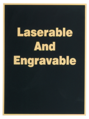 5" x 7" Black/Gold Brass Plated Steel Plaque Plate - Click Image to Close