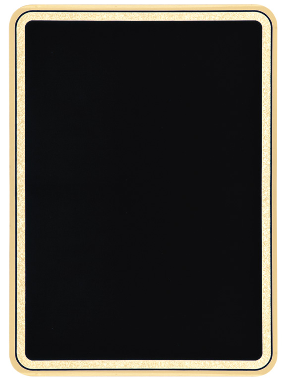 6" x 8" Blac/Gold Brass Plated Steel Rounded Corner Plaque Plate - Click Image to Close