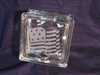 GLASS BLOCK PIGGY BANK - FLAG