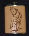 Flask, Leather, Wolf, 8oz