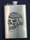 Flask, Stainless, Biker Skull, 8oz